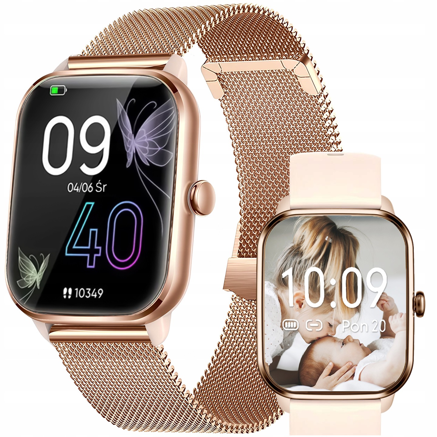 Inteligentné hodinky DT SMARTWATCH DÁMSKE HODINKY K22 2024 MENU VOLANIA PL zlaté